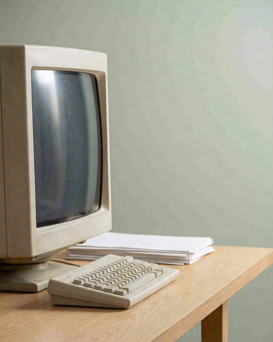 Monitor de ordenador sobre una mesa de trabajo