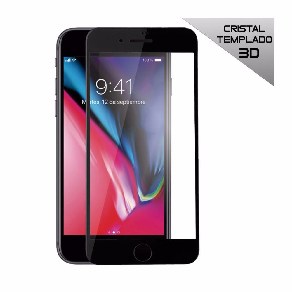 Protector Pantalla Cristal Templado COOL para iPhone 7 / iPhone 8 (FULL 3D Negro)