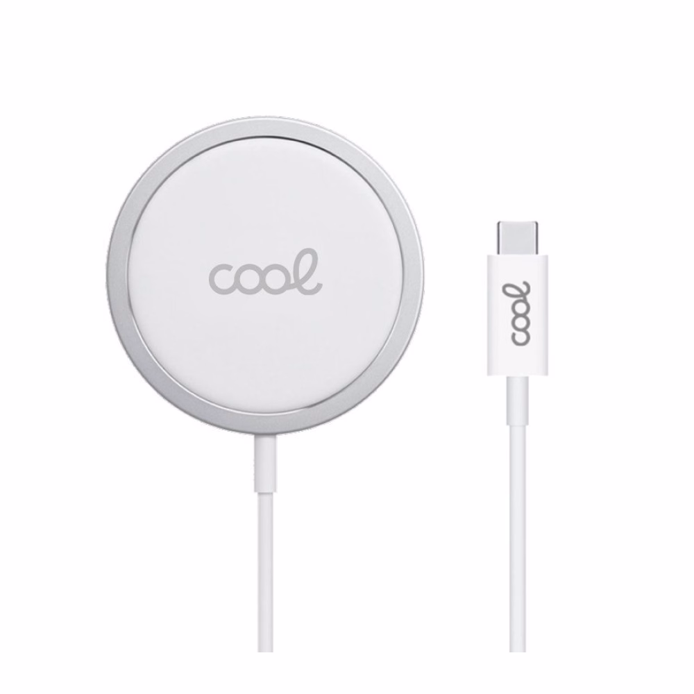 Dock Base Cargador MAGNÉTICO Smartphones Inalámbrico Qi COOL Blanco